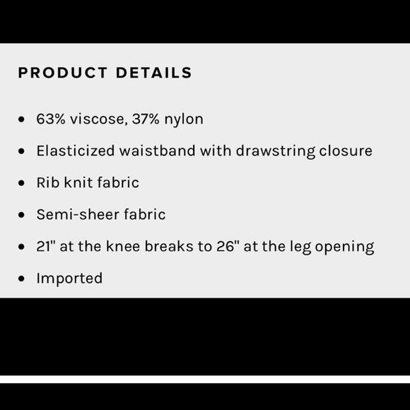 SNDYS Everyday Lounge x Revolve Baha Ribbed Knit Wide Leg Pants Black Medium NWT - Picture 6 of 16